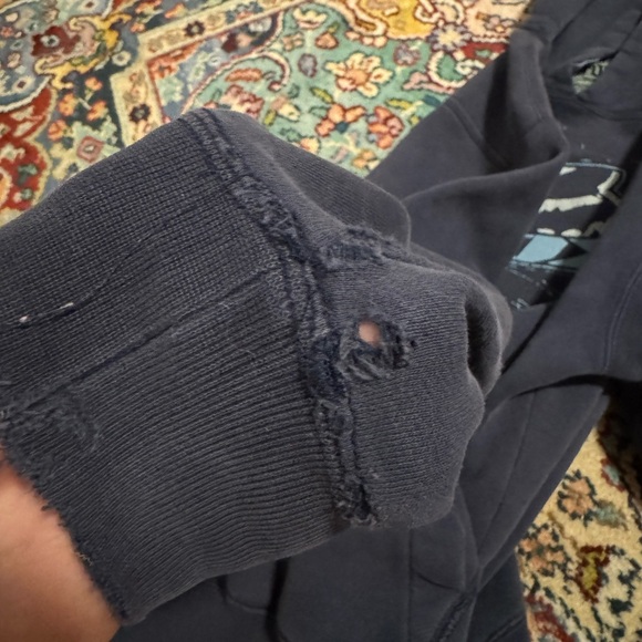 ⭐️3for10⭐️ VINTAGE FOX racing Youth M Boys Hoodie Navy Logo Graphic Embroidered - Picture 10 of 14